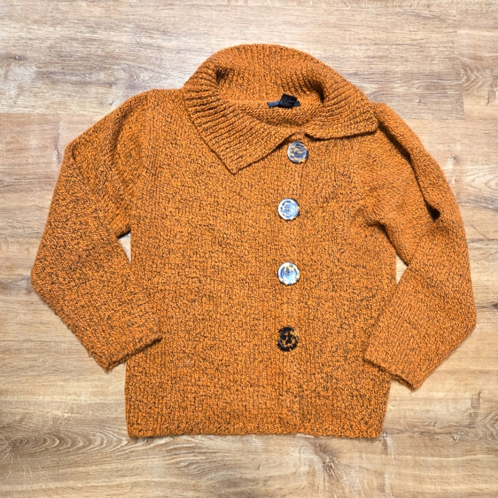 Cozy Orange  Jenny Women's Cardigan Y2K Fall